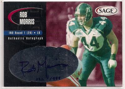 Rob Morris BYU certified autograph 2000 Sage card