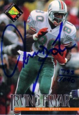 Irving Fryar certified autograph Miami Dolphins 1994 Pro Line card