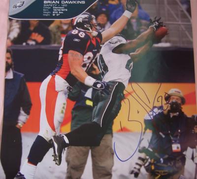 Brian Dawkins autographed Philadelphia Eagles calendar page