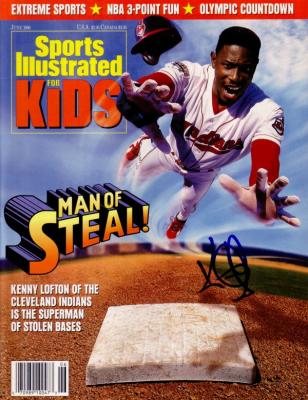 Kenny Lofton autographed Cleveland Indians 1996 Sports Illustrated for Kids magazine