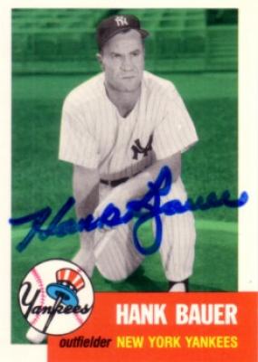 Hank Bauer autographed New York Yankees 1953 Topps Archives card