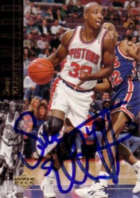 Sean Elliott autographed Detroit Pistons card