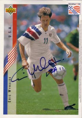 Eric Wynalda autographed 1994 U.S. Soccer Upper Deck 6x8 jumbo card display