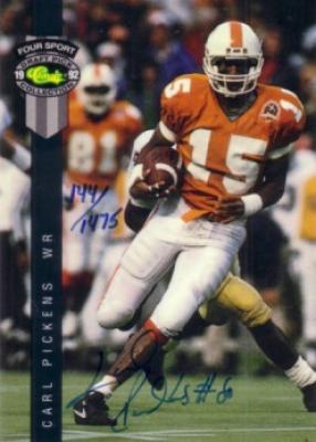 Carl Pickens Tennessee certified autograph 1992 Classic card