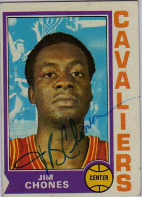Jim Chones autographed Cleveland Cavaliers 1974-75 Topps card