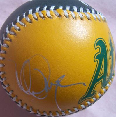 Mark McGwire autographed Oakland A's leather logo baseball