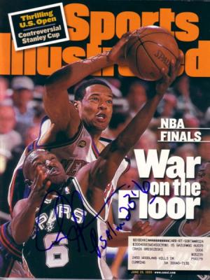 Avery Johnson autographed Spurs NBA Finals Sports Illustrated