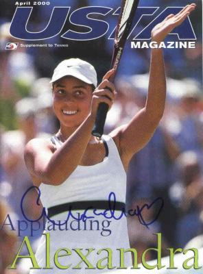 Alexandra Stevenson autographed USTA tennis magazine