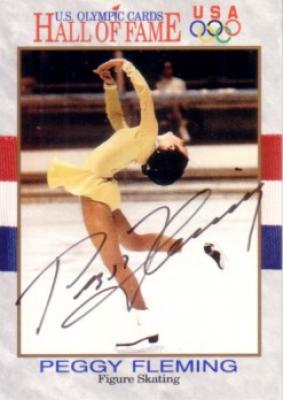 Peggy Fleming autographed U.S. Olympic Hall of Fame card