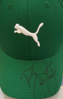 Rickie Fowler autographed green Puma golf cap or hat