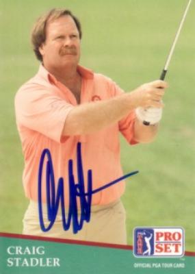 Craig Stadler autographed 1991 Pro Set golf card