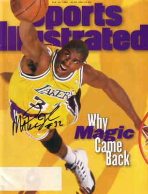 Magic Johnson autographed Los Angeles Lakers 1996 Sports Illustrated