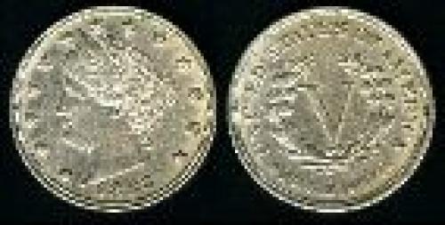 5 cents; Year: 1883; Liberty. Head No cents