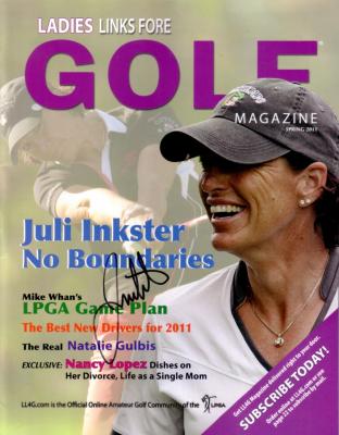 Juli Inkster autographed Ladies Links Fore Golf magazine