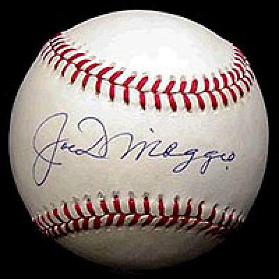 Joe DiMaggio autographed Rawlings official AL baseball