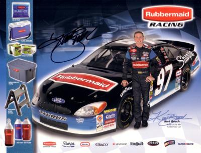 Kurt Busch (NASCAR) autographed Rubbermaid Racing 8 1/2 x 11 photo card