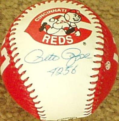 Pete Rose autographed Cincinnati Reds baseball inscribed 4256