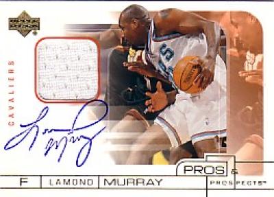Lamond Murray certified autograph Cleveland Cavaliers card with jersey swatch