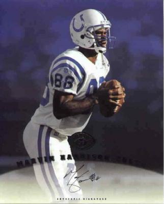 Marvin Harrison certified autograph Indianapolis Colts 1997 Leaf 8x10 photo card