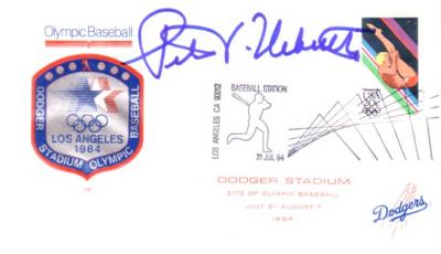 Peter Ueberroth autographed 1984 Los Angeles Olympics baseball cachet envelope