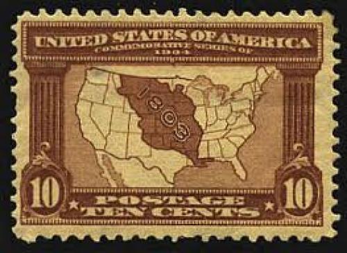 Stamps;U.S stamps was issued, showing a map of the United States