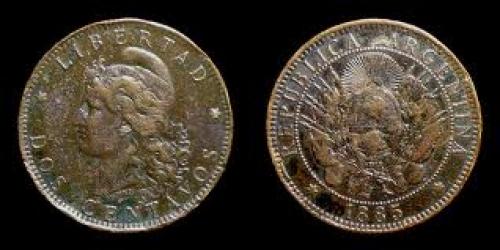 Coins; Ancient Coins - Argentina/Argentina, 1885 AD., 2 Centavos