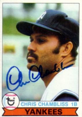 Chris Chambliss autographed New York Yankees 1979 Topps card