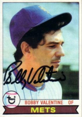 Bobby Valentine autographed New York Mets 1979 Topps card