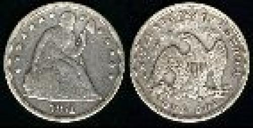 1 dollar; Year: 1866-1873; Liberty. Seated w/ motto