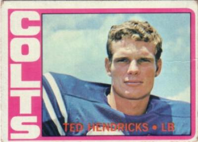 Ted Hendricks Colts 1972 Topps Rookie Card Good