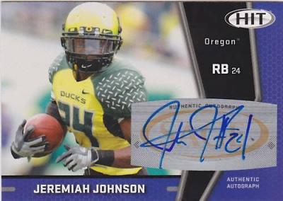 Jeremiah Johnson Oregon certified autograph 2009 SAGE card