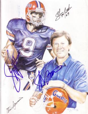 Steve Spurrier & Shane Matthews autographed Florida artwork