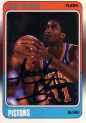 Isiah Thomas autographed Detroit Pistons 1988-89 Fleer card