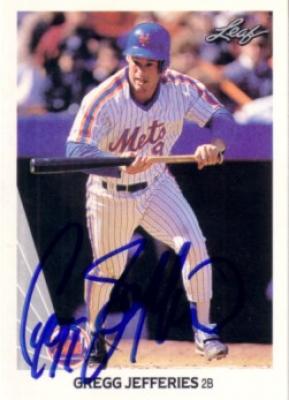 Gregg Jefferies autographed New York Mets 1990 Leaf card