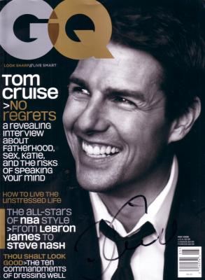 Tom Cruise autographed 2006 GQ magazine