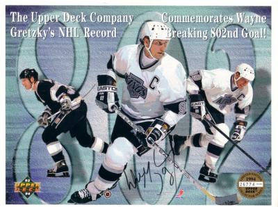 Wayne Gretzky autographed Goal 802 Los Angeles Kings UDA commemorative card sheet