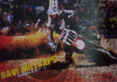 Davi Millsaps autographed Oakley supercross mini poster