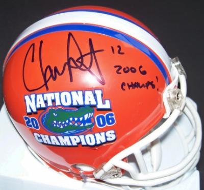Chris Leak autographed Florida 2006 National Champions mini helmet