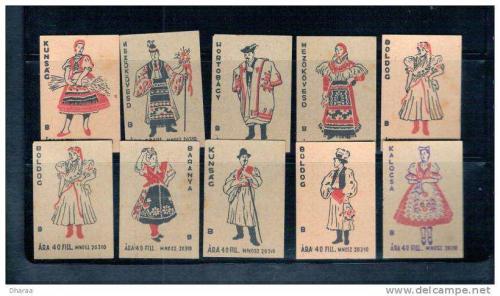 Matchboxes; Different costumes designs