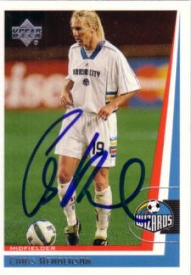 Chris Henderson autographed 1999 MLS Kansas City Wizards card