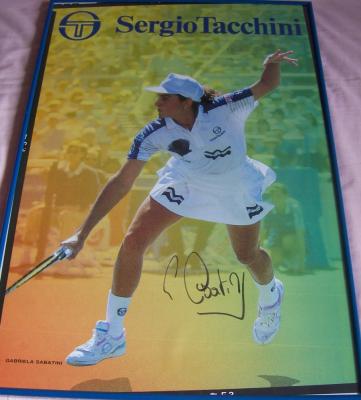 Gabriela Sabatini autographed Sergio Tacchini poster framed