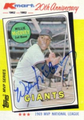 Willie McCovey autographed San Francisco Giants 1982 Topps card