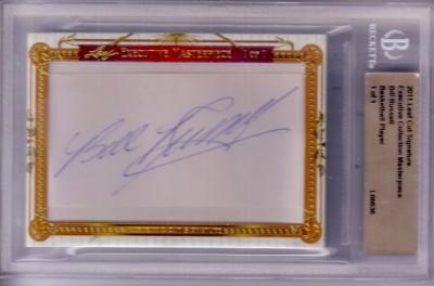 Bill Russell certified autograph 2011 Leaf Executive Masterpiece Cut Signature card #1/1