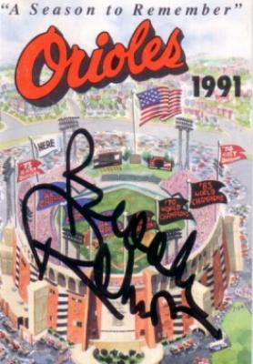 Brooks Robinson autographed Baltimore Orioles 1991 pocket schedule