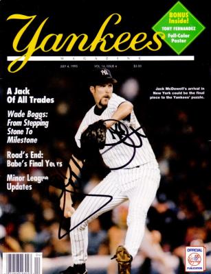 Jack McDowell autographed 1995 New York Yankees magazine