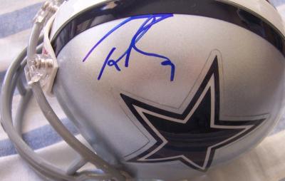 Tony Romo Bradie James DeMarcus Ware autographed Dallas Cowboys mini helmet