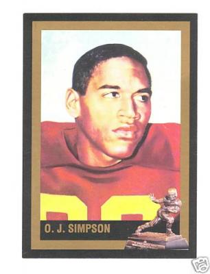 O.J. Simpson USC Heisman Trophy winner card