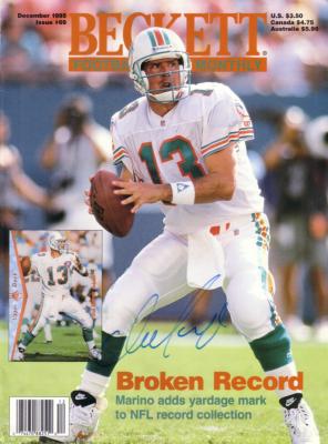 Dan Marino autographed Miami Dolphins 1995 Beckett Football cover