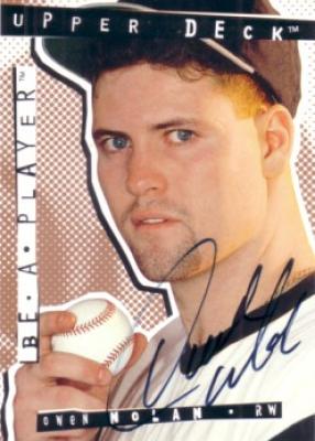 Owen Nolan certified autograph 1995 Be A Player card