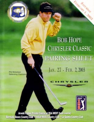 Phil Mickelson 2003 Bob Hope Chrysler Classic pairings guide